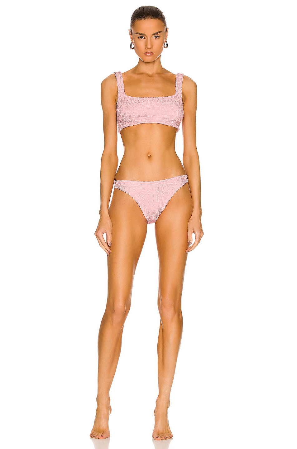 Image 1 of Hunza G Xandra Bikini Set in Metallic Dusty Pink