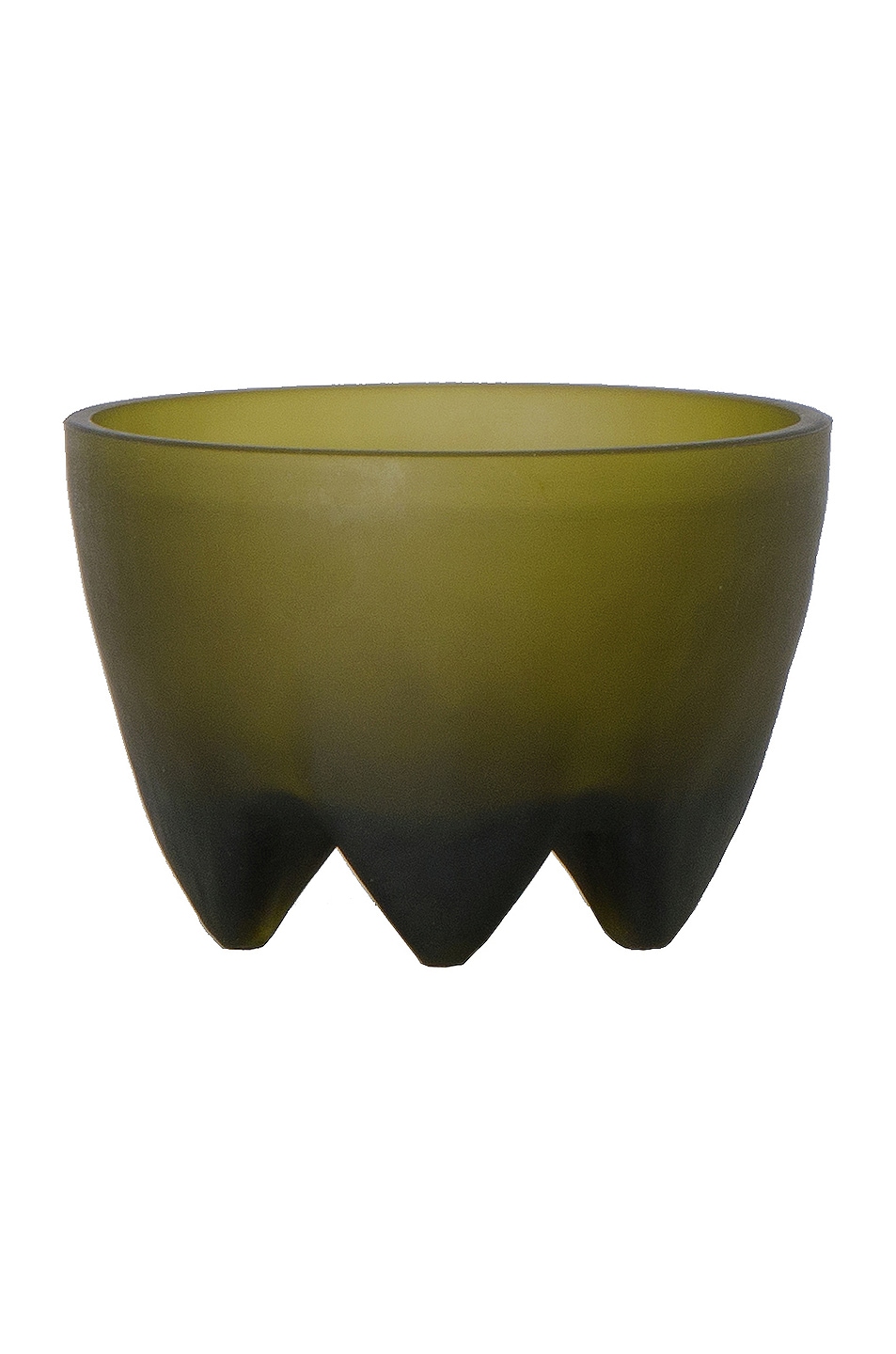 Image 1 of HAWKINS NEW YORK Alyson Small Cast Glass Footed Bowl in Frosted Olive
