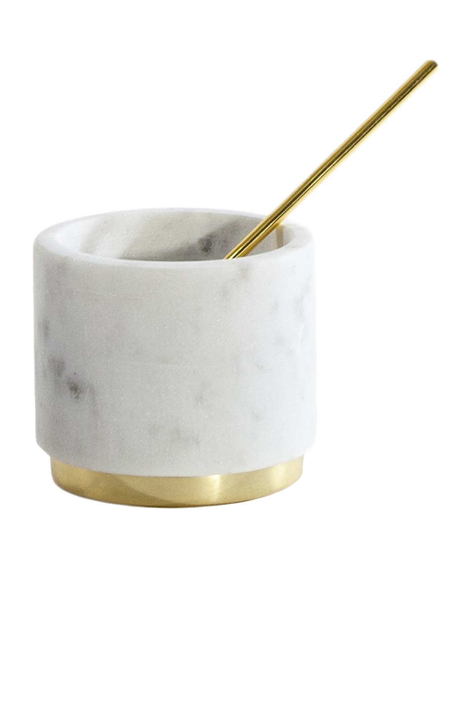 Image 1 of HAWKINS NEW YORK Simple Marble and Brass Sugar Pinch Pot in White