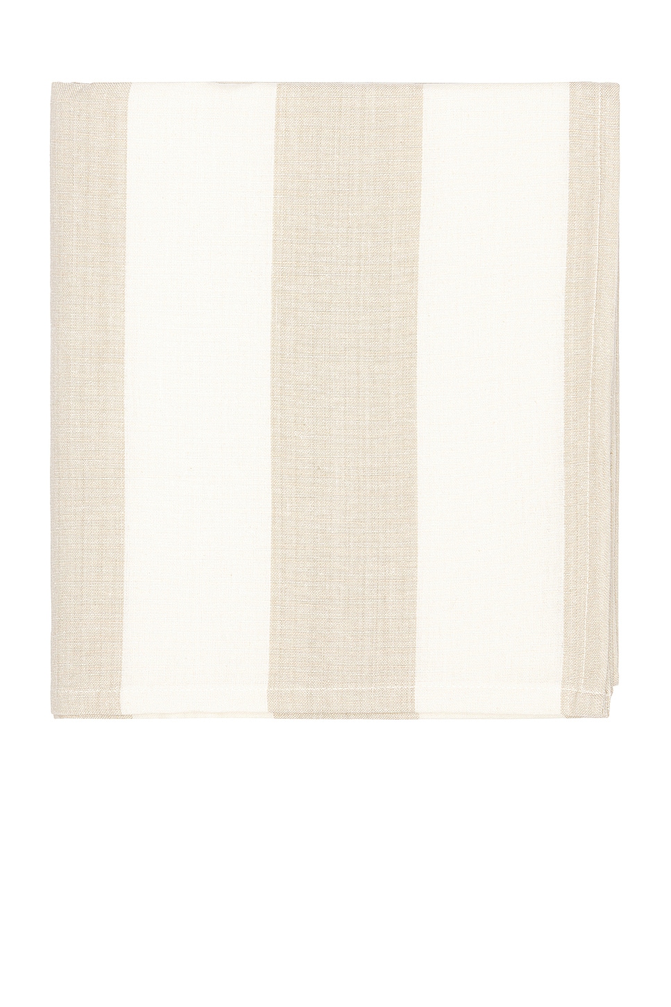 Image 1 of HAWKINS NEW YORK Essential Striped Tablecloth in Ivory & Flax