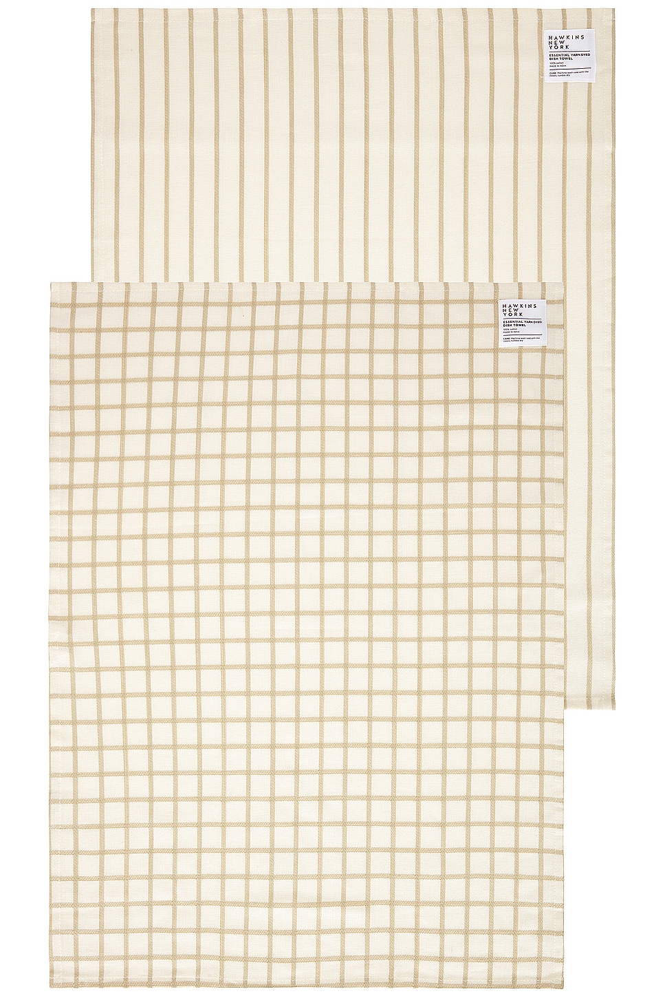 Image 1 of HAWKINS NEW YORK Essential Yarn Dyed Set Of 2 Dish Towels in Flax & Ivory