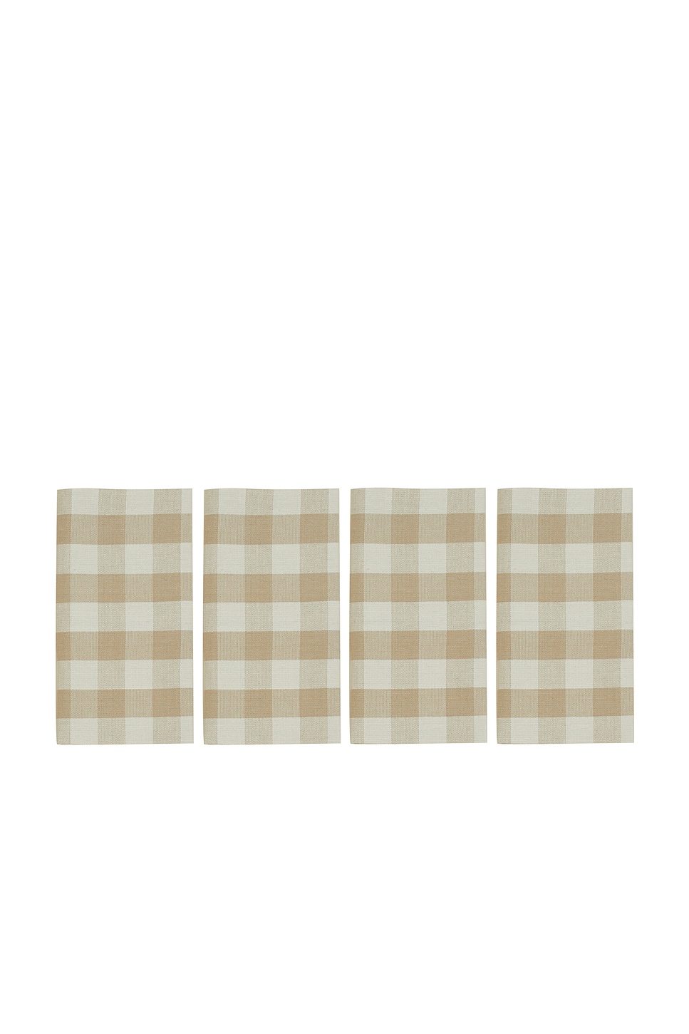Image 1 of HAWKINS NEW YORK Essential Gingham Napkins Set Of 4 in Ivory & Flax