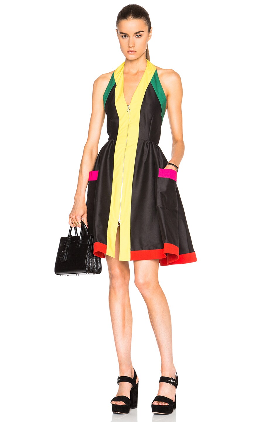 Image 1 of Isa Arfen Zip Up Halter Dress in Multi