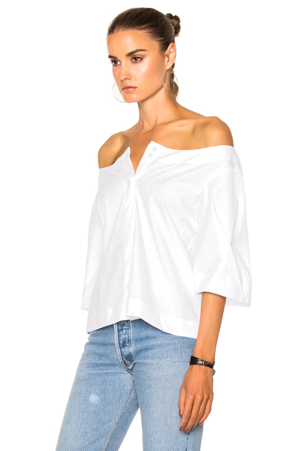 Isa Arfen Full Sleeve Top in White | FWRD