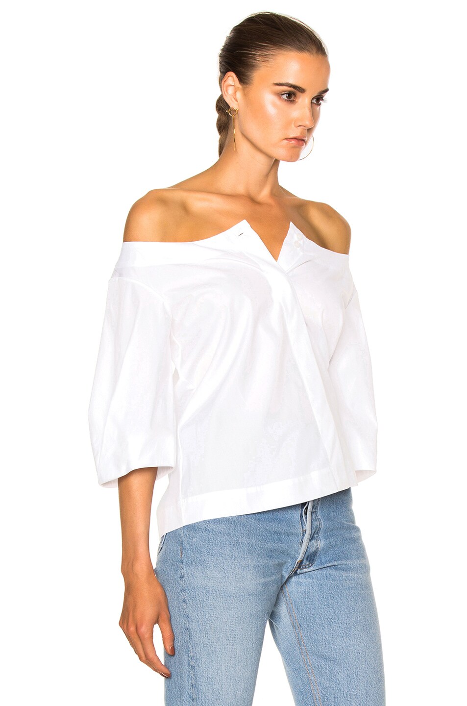 Isa Arfen Full Sleeve Top in White | FWRD