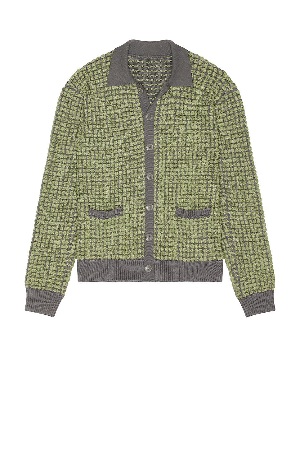 Image 1 of ISA BOULDER Bubble Terry Towel Cardigan in Pistachio
