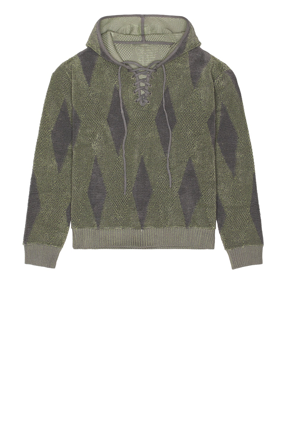 Image 1 of ISA BOULDER Small Argyle Towel Hoodie in Mint Whisper