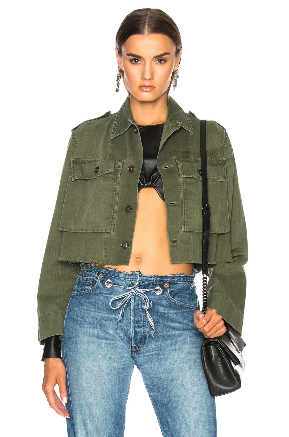 Image 1 of ICONS Objects of Devotion for FWRD Cropped Dutch Field Jacket in Olive