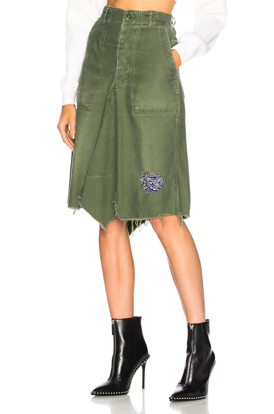 Image 1 of ICONS Objects of Devotion Patched Bandana Skirt in Green