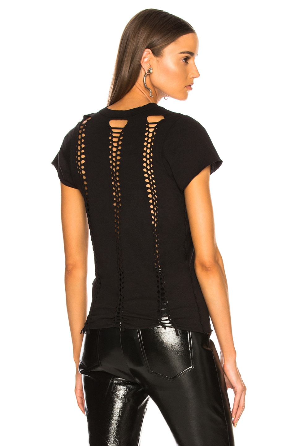Image 1 of ICONS Objects of Devotion Braid Back Short Sleeve Tee in Black