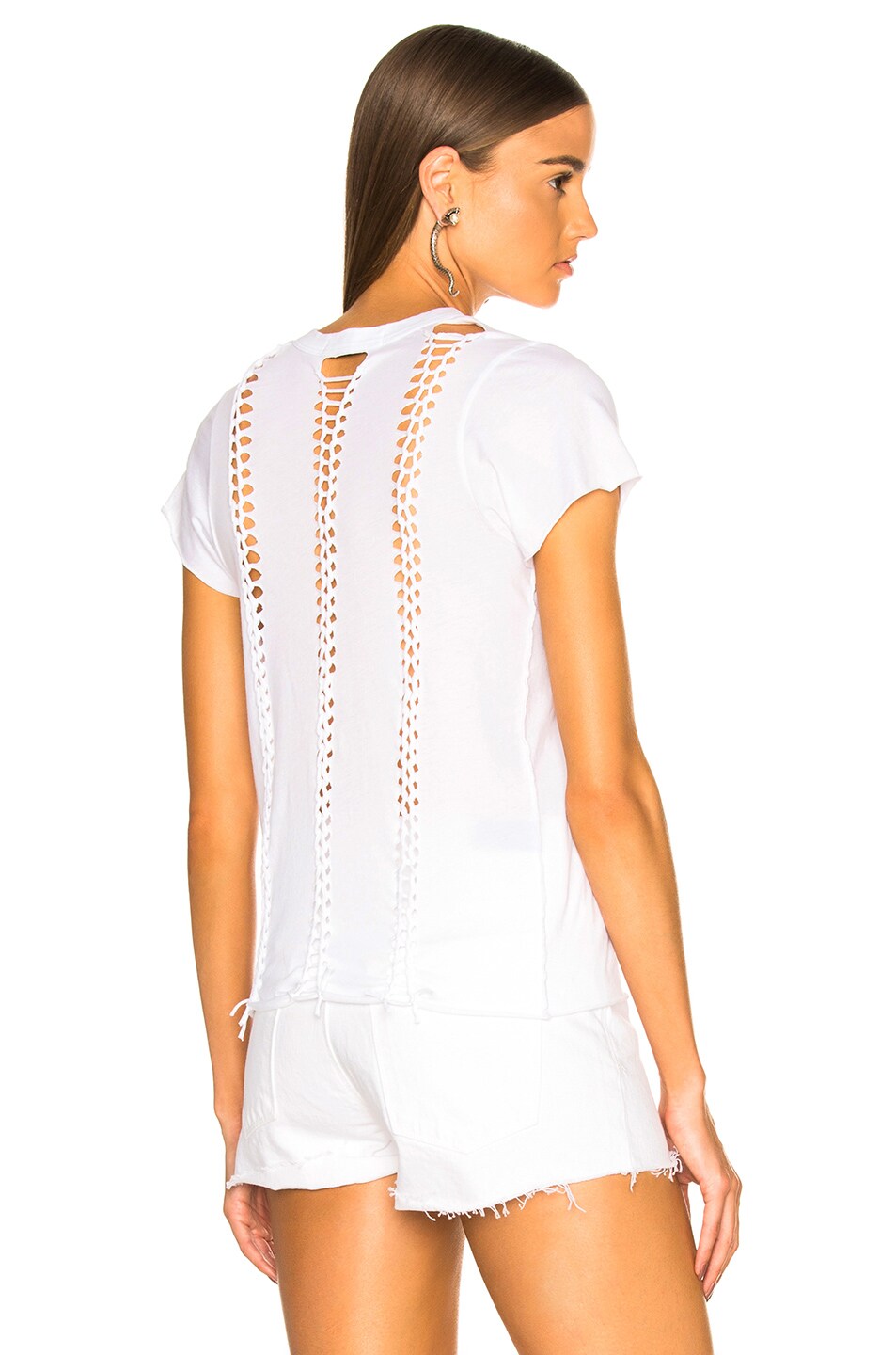 Image 1 of ICONS Objects of Devotion Braid Back Short Sleeve Tee in White