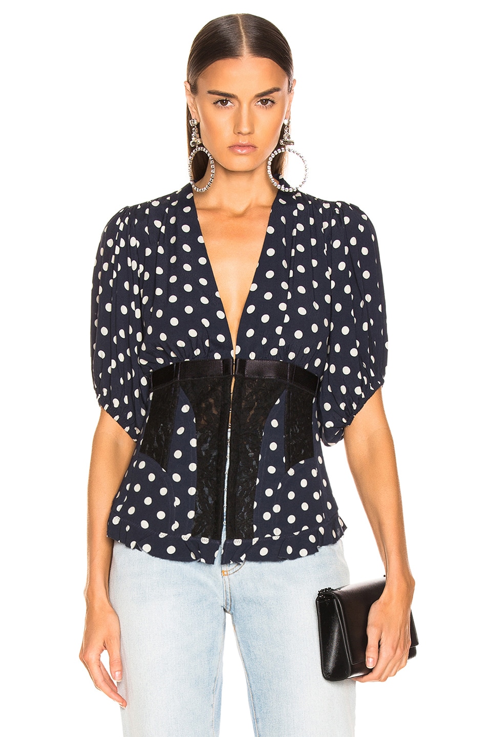 Image 1 of ICONS Objects of Devotion Gibson Blouse in Polka Dot