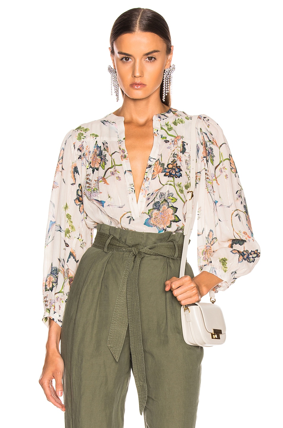 Image 1 of ICONS Objects of Devotion Modern Poet Top in Ivory Jaipur Floral