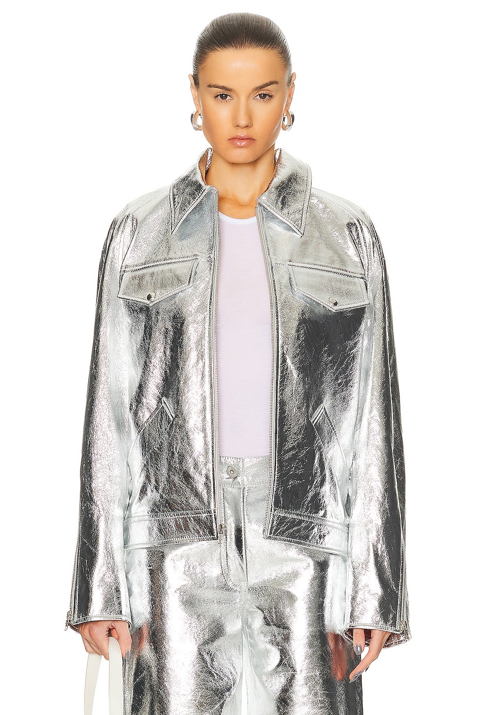 The Sterling Jacket in Metallic Silver