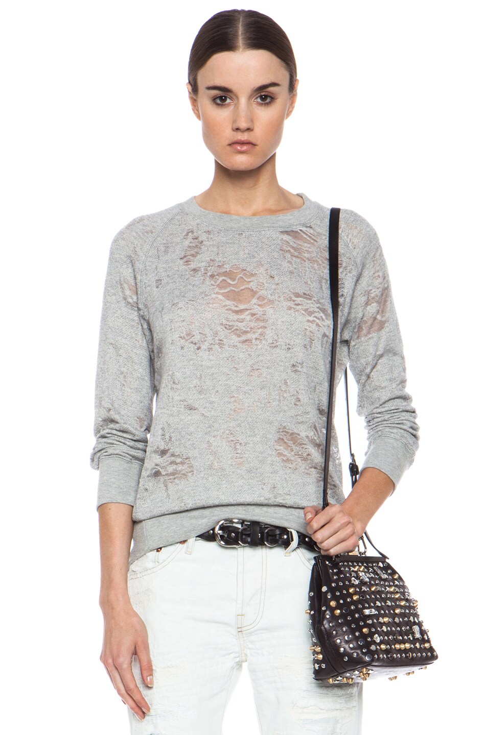 Image 1 of IRO . JEANS Nona Cotton-Blend Sweatshirt in Grey