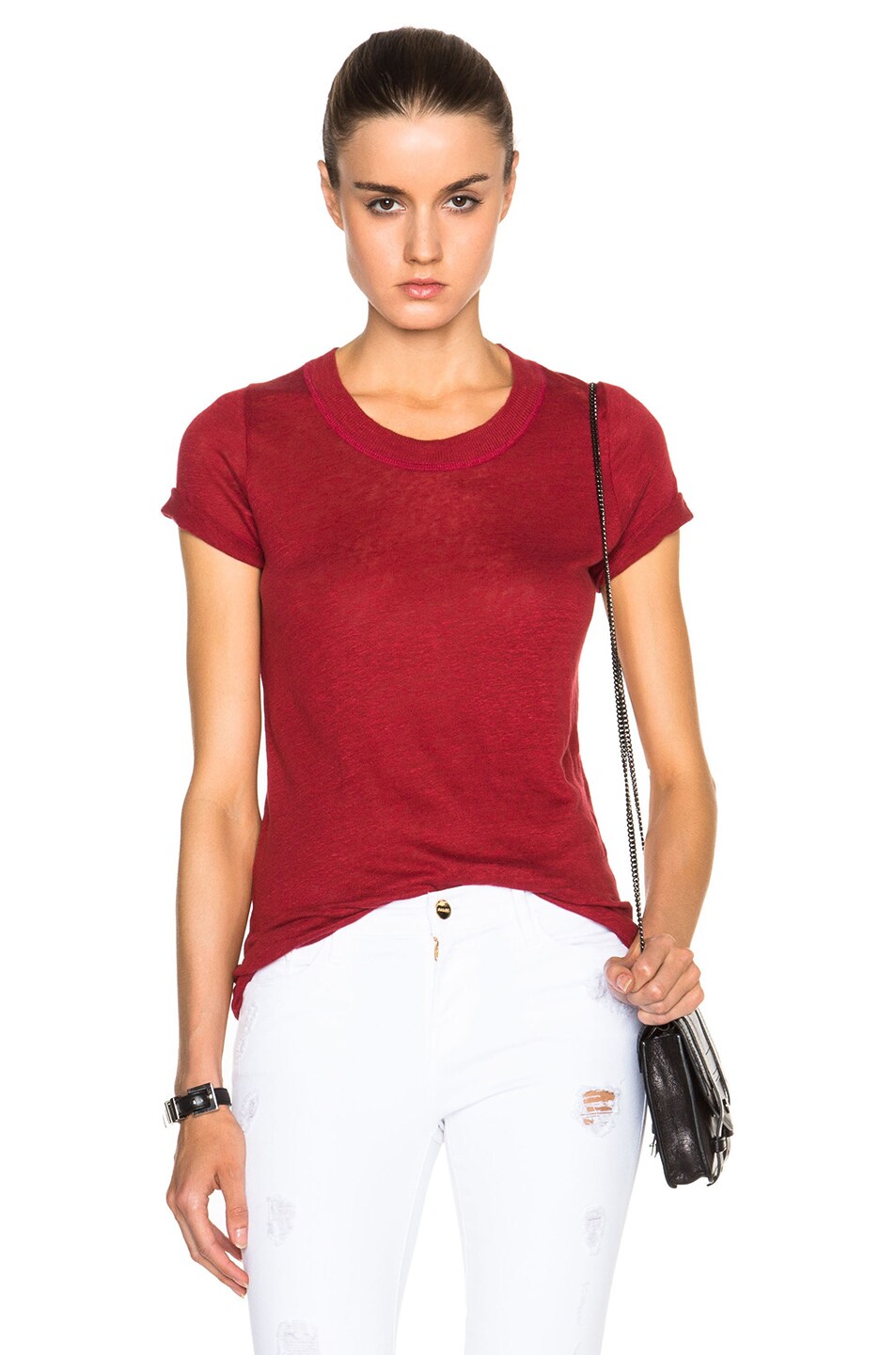 Image 1 of IRO . JEANS Lloyd Tee in Red