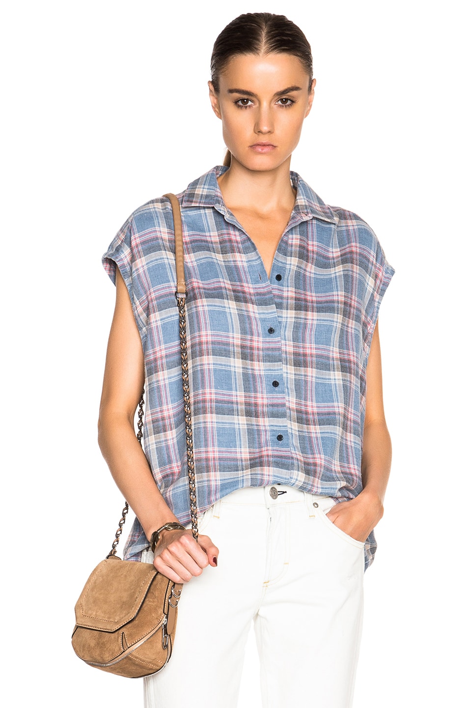 Image 1 of IRO . JEANS Dally Top in Blue & Grey