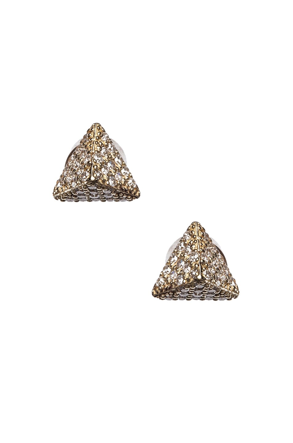 Image 1 of Ileana Makri Pyramid Stud Earrings in Yellow Gold