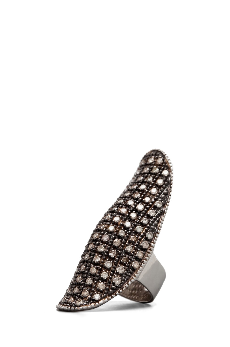 Image 1 of Ileana Makri Diamond Shield Ring in Black Oxidized
