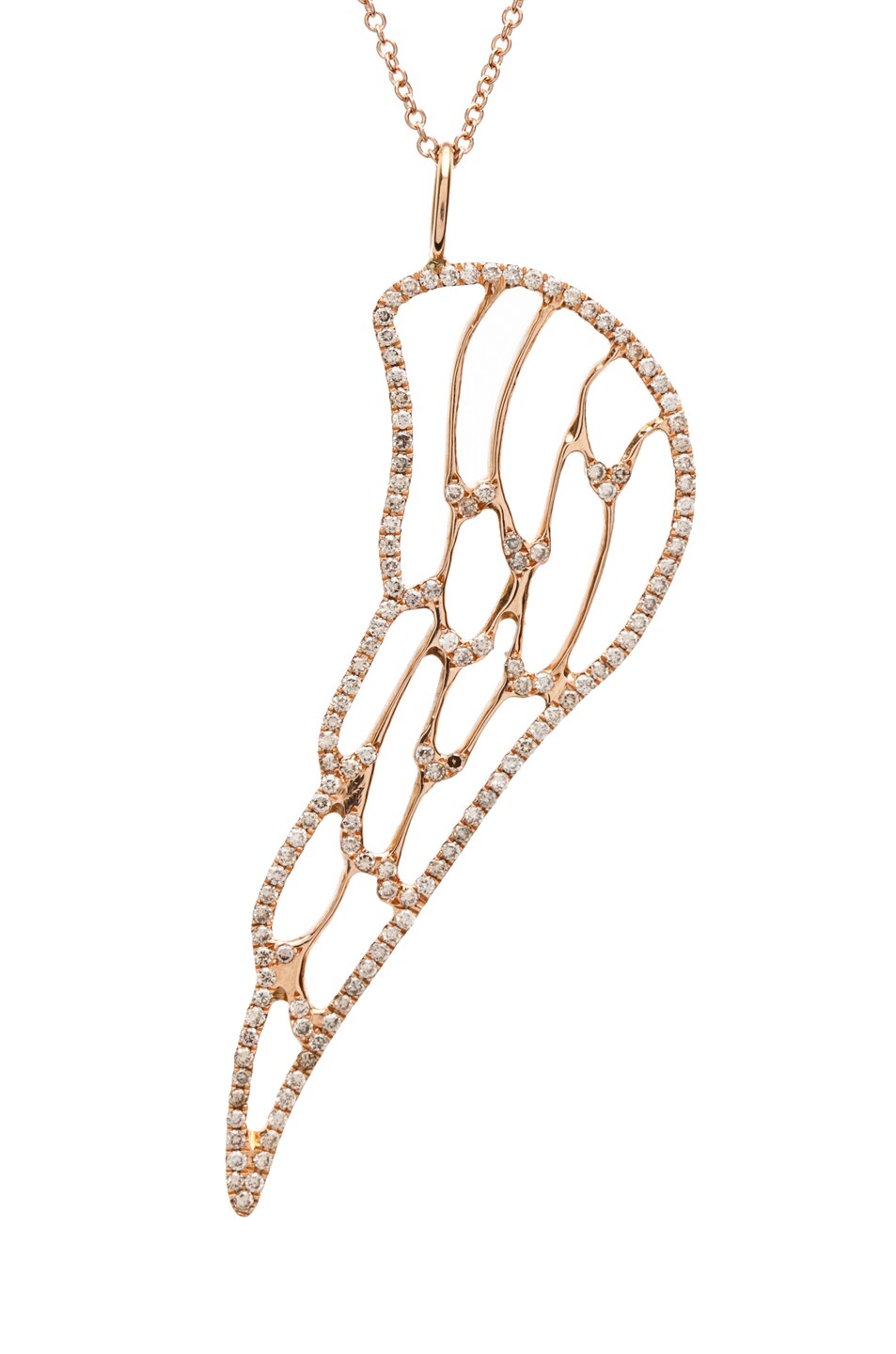 Image 1 of Ileana Makri Angel Wing Diamond Necklace in Rose Gold