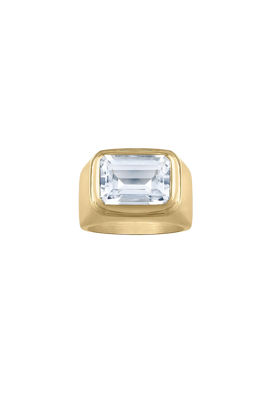 Image 1 of ILENE JOY x Elizabeth Sulcer Jazzy Signet Ring in White Sapphire & 18K Gold