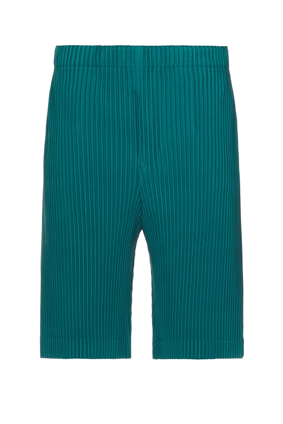 Issey Miyake Pleated Shorts In Teal Green