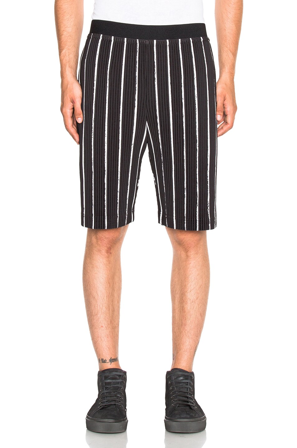 Image 1 of Homme Plisse Issey Miyake Flags Shorts in Black & White