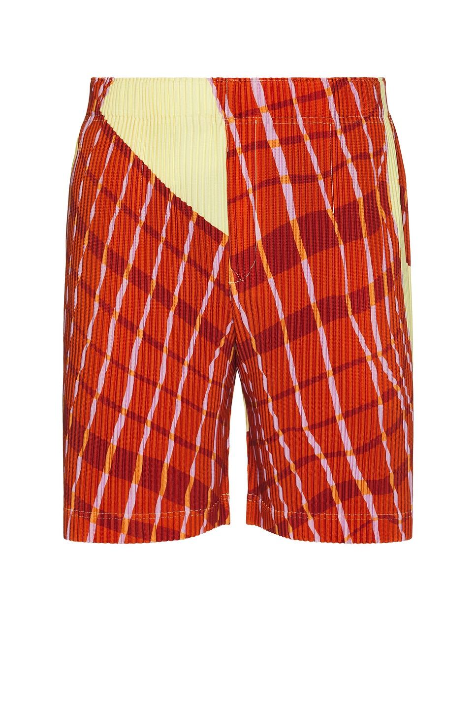 Windswept Plaid Shorts in Red