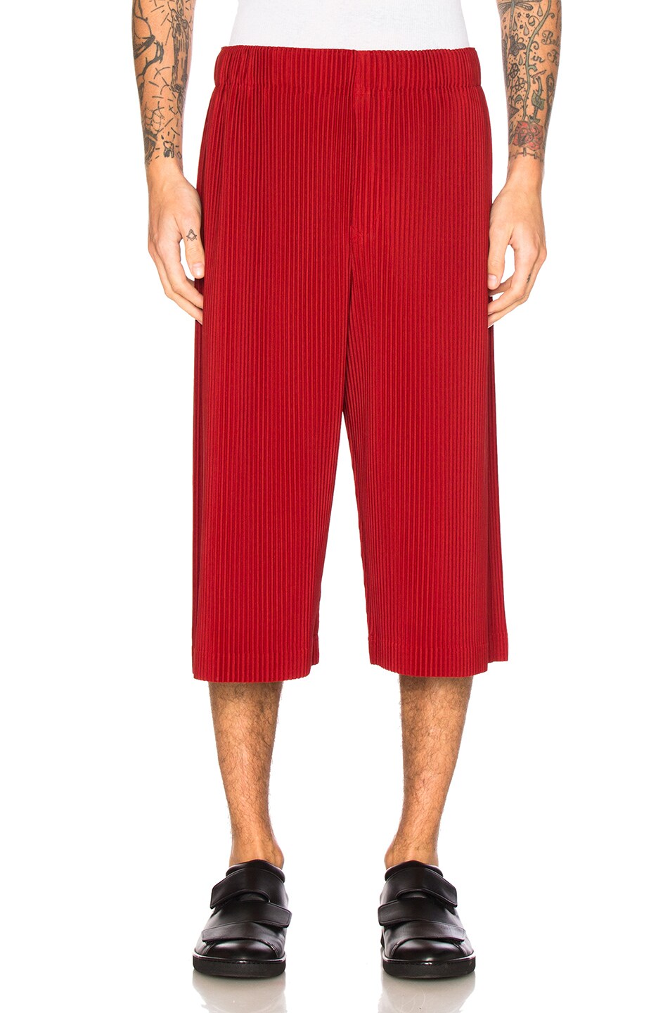Image 1 of Homme Plisse Issey Miyake Shorts in Energy Red
