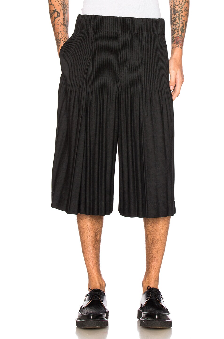 Image 1 of Homme Plisse Issey Miyake Pleats Bottom Shorts in Black