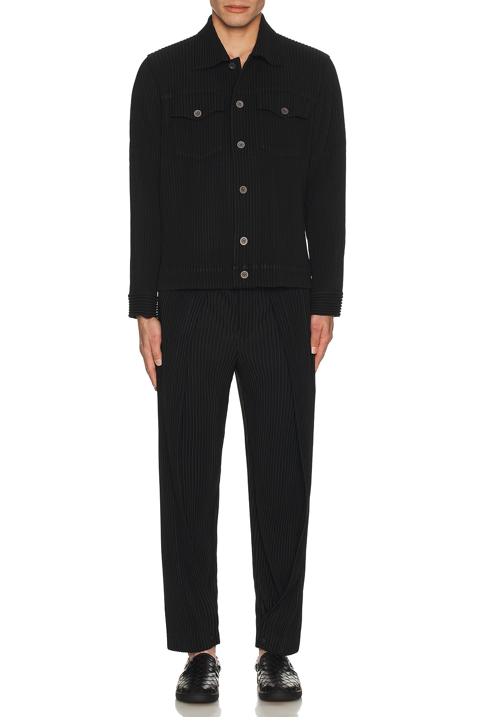 Image 1 of Homme Plisse Issey Miyake Wool Like Light Collared Blouson in Black