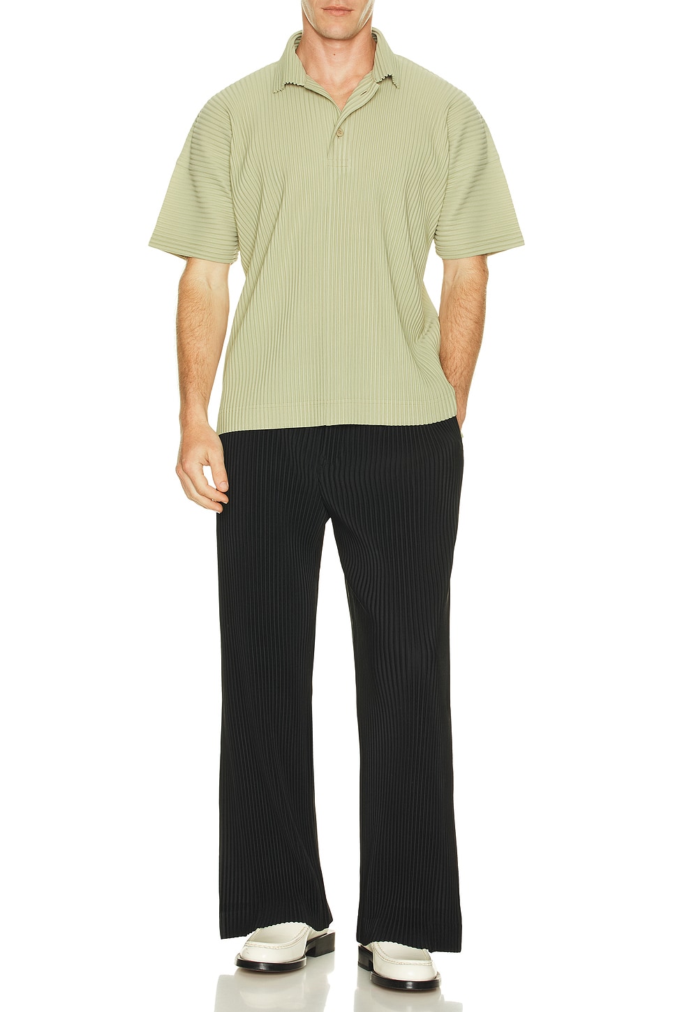 Image 1 of Homme Plisse Issey Miyake Pleats 3 Flare Bottom Pants 3 in Black
