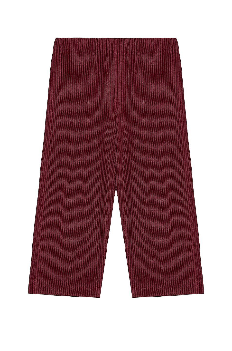 Image 1 of Homme Plisse Issey Miyake Colorful Pleat Crop Straight Pant in Wine Red