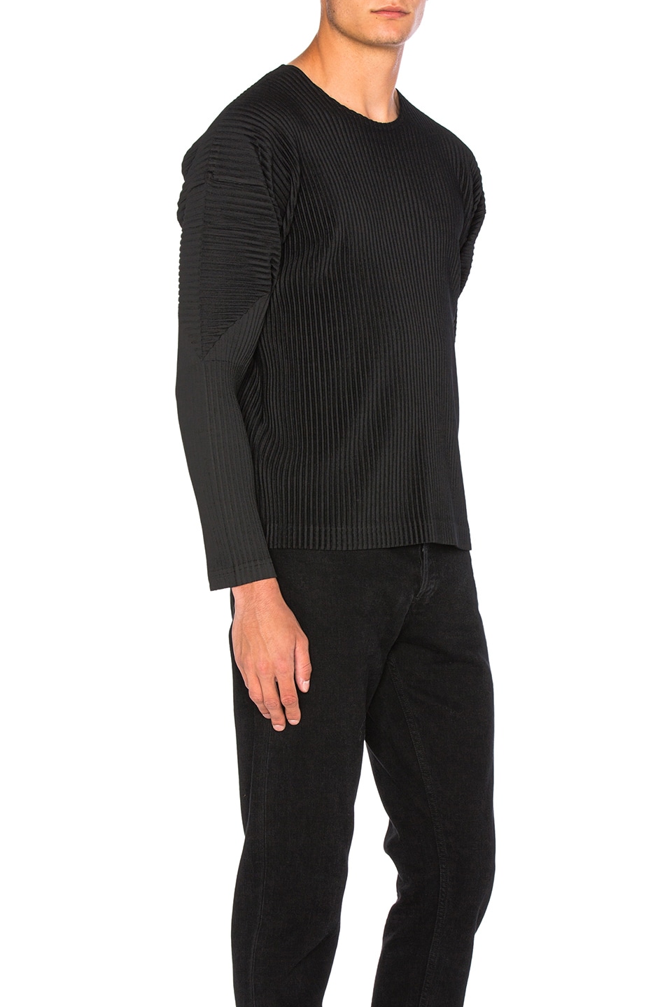 Image 3 of Homme Plisse Issey Miyake Long Sleeve Tee in Black