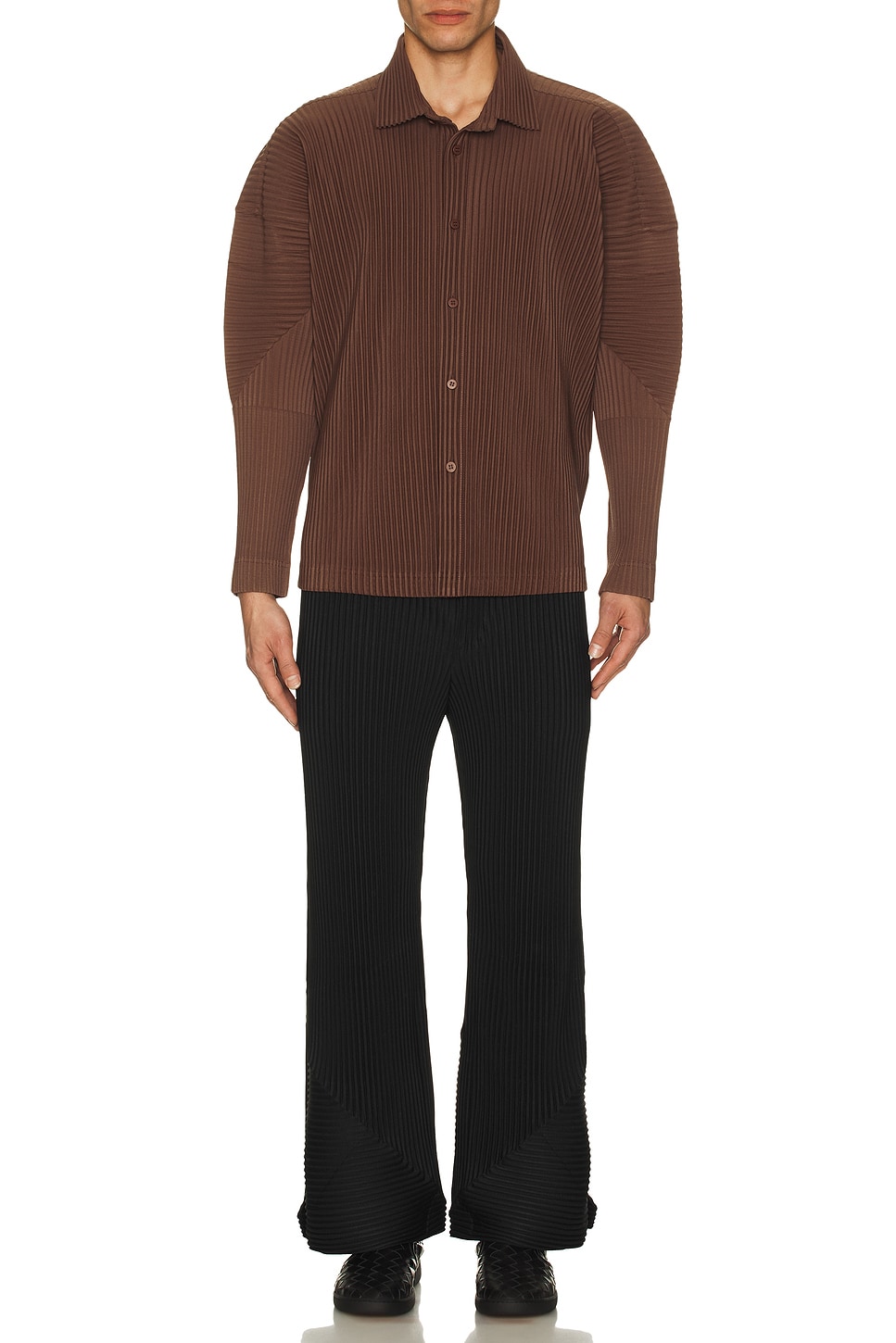 Image 1 of Homme Plisse Issey Miyake Mc November Shirt in Sepia Brown