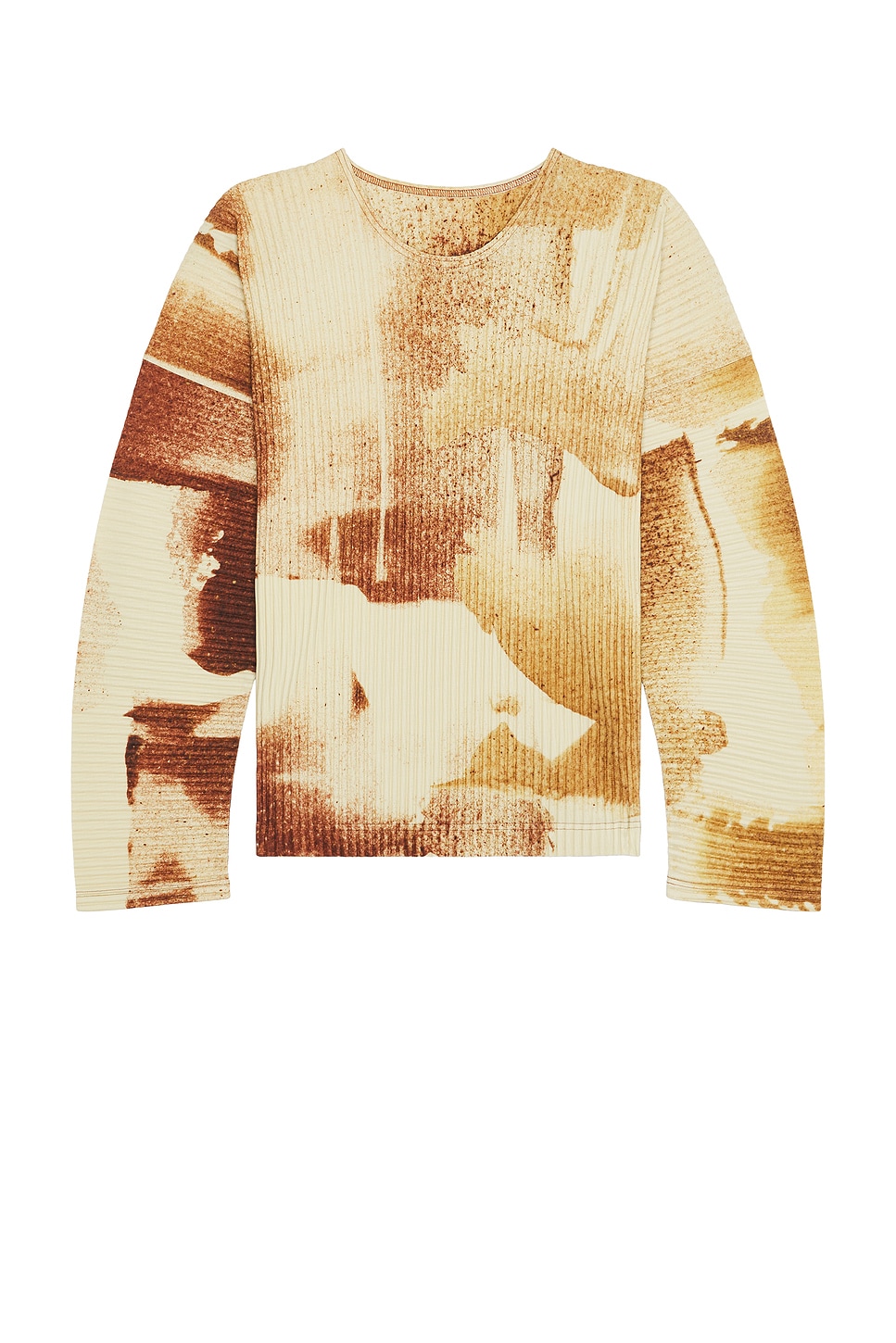 Image 1 of Homme Plisse Issey Miyake Wind Walk Long Sleeve Tee in Brown