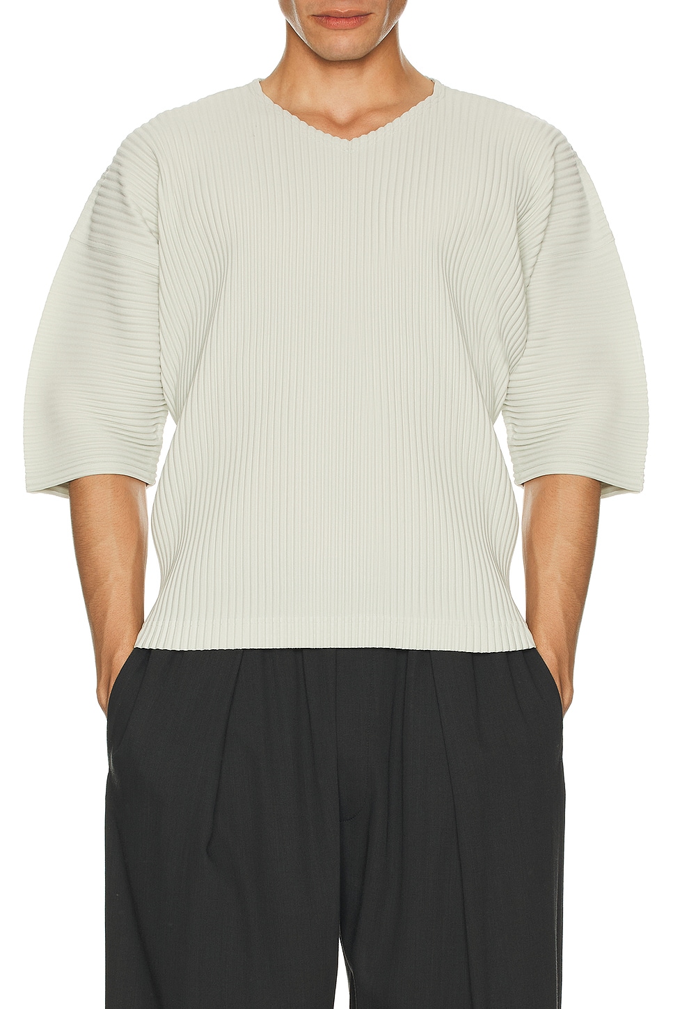 Image 3 of Homme Plisse Issey Miyake Mc Short Sleeve Tee in Frosty Gray