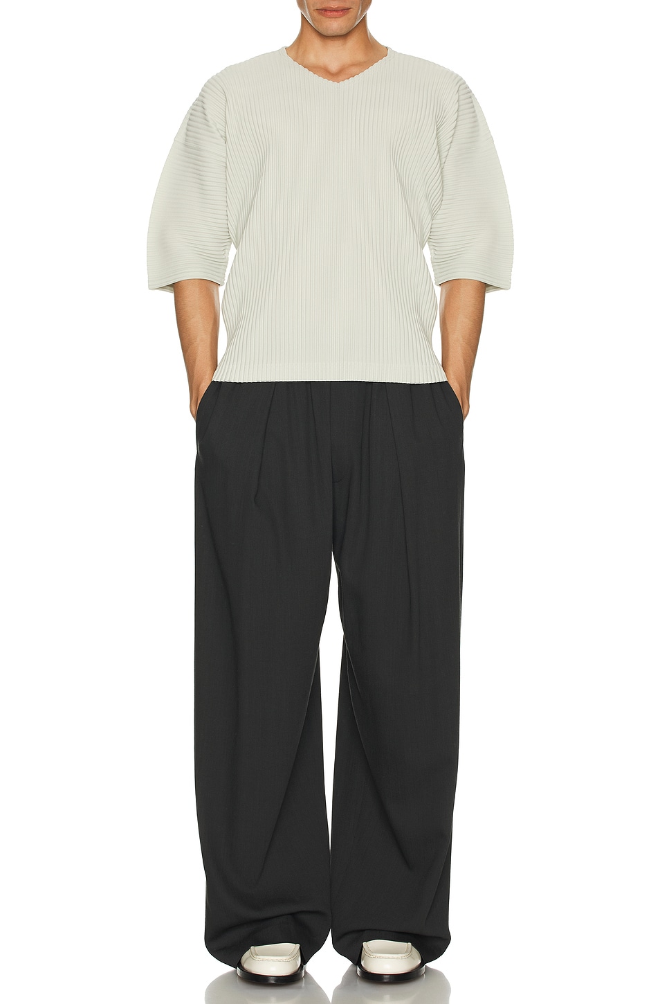 Image 1 of Homme Plisse Issey Miyake Mc Short Sleeve Tee in Frosty Gray