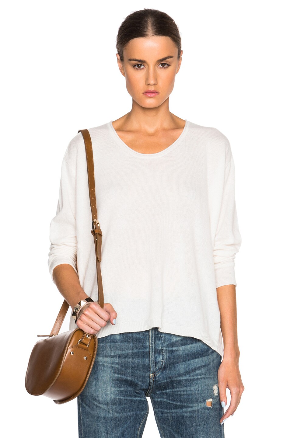Image 1 of Inhabit Cashmere Swing Crew Sweater in Ivory