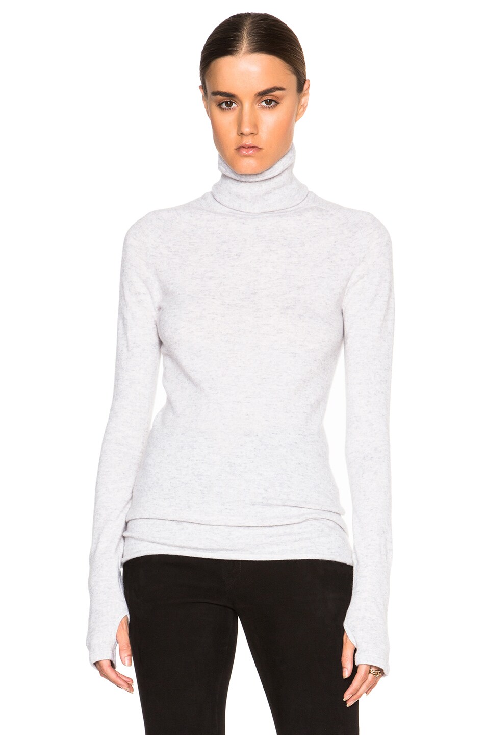 Image 1 of Inhabit Cashmere Thumbhole Turtleneck Sweater in Flannel