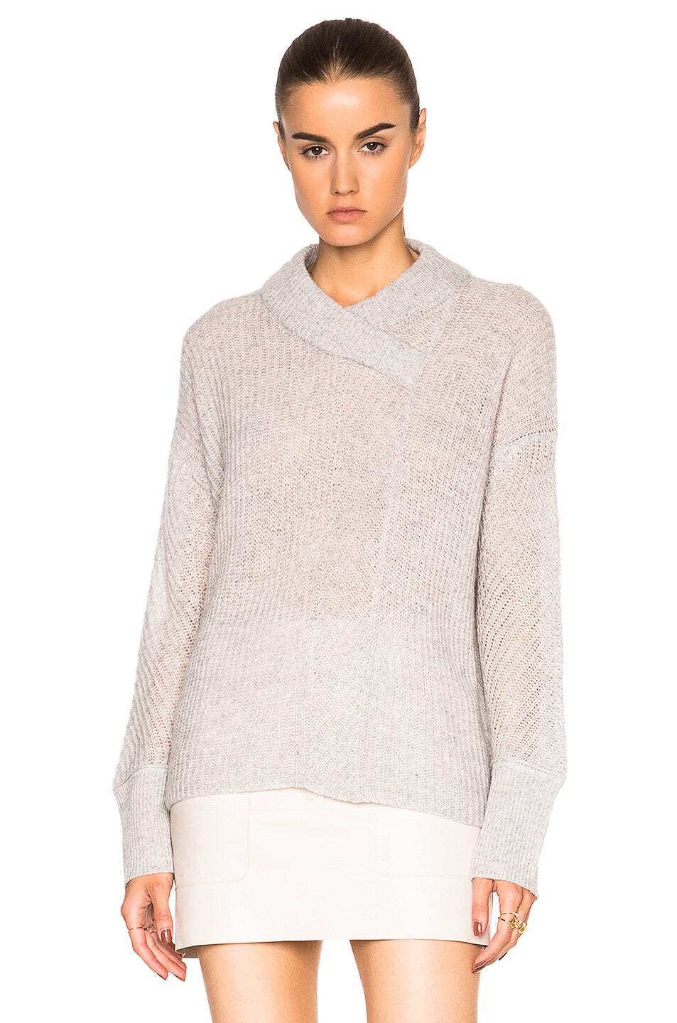 Image 1 of Inhabit Cashmere Marled Shaker Sweater in Felt