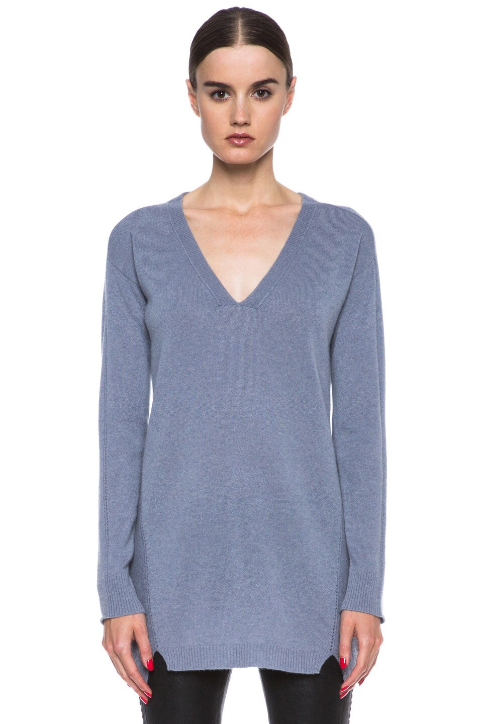 Image 1 of Inhabit Cashmere Tunic Sweater in Fog