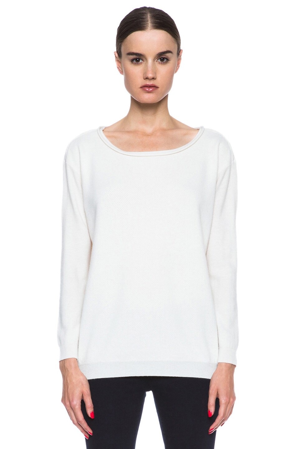 Image 1 of Inhabit Reversible Cashmere Sweater in Ivory