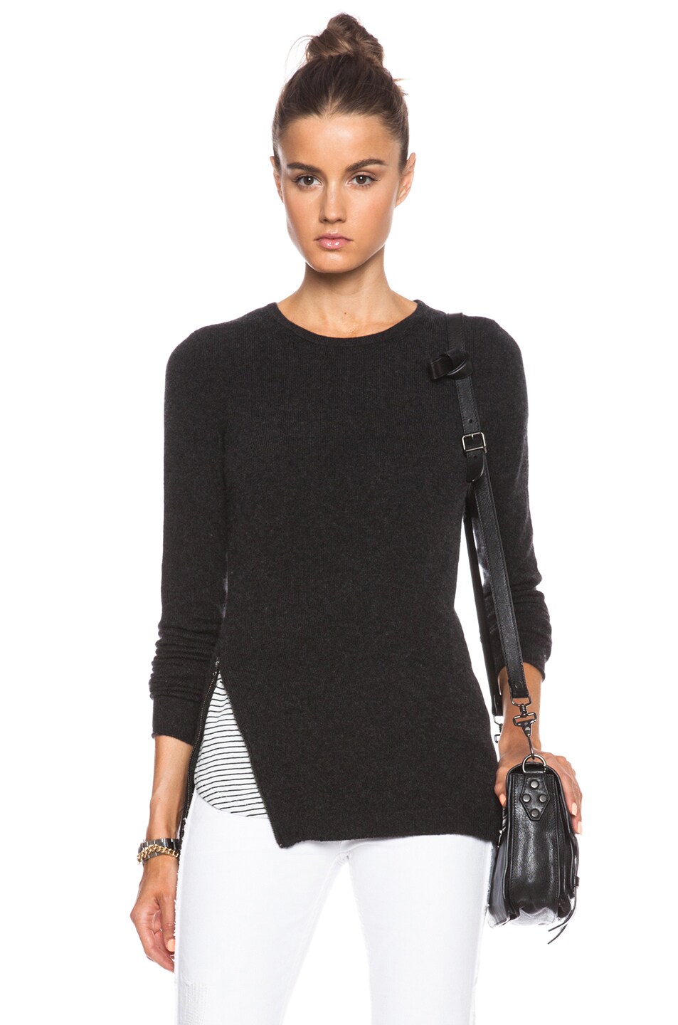 Image 1 of Inhabit Cashmere Crew Sweater in Charcoal