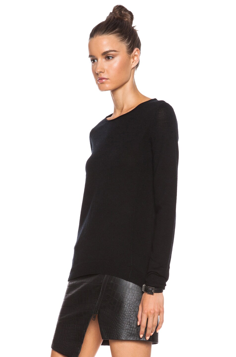 Inhabit Merino Crew Sweater in Black | FWRD