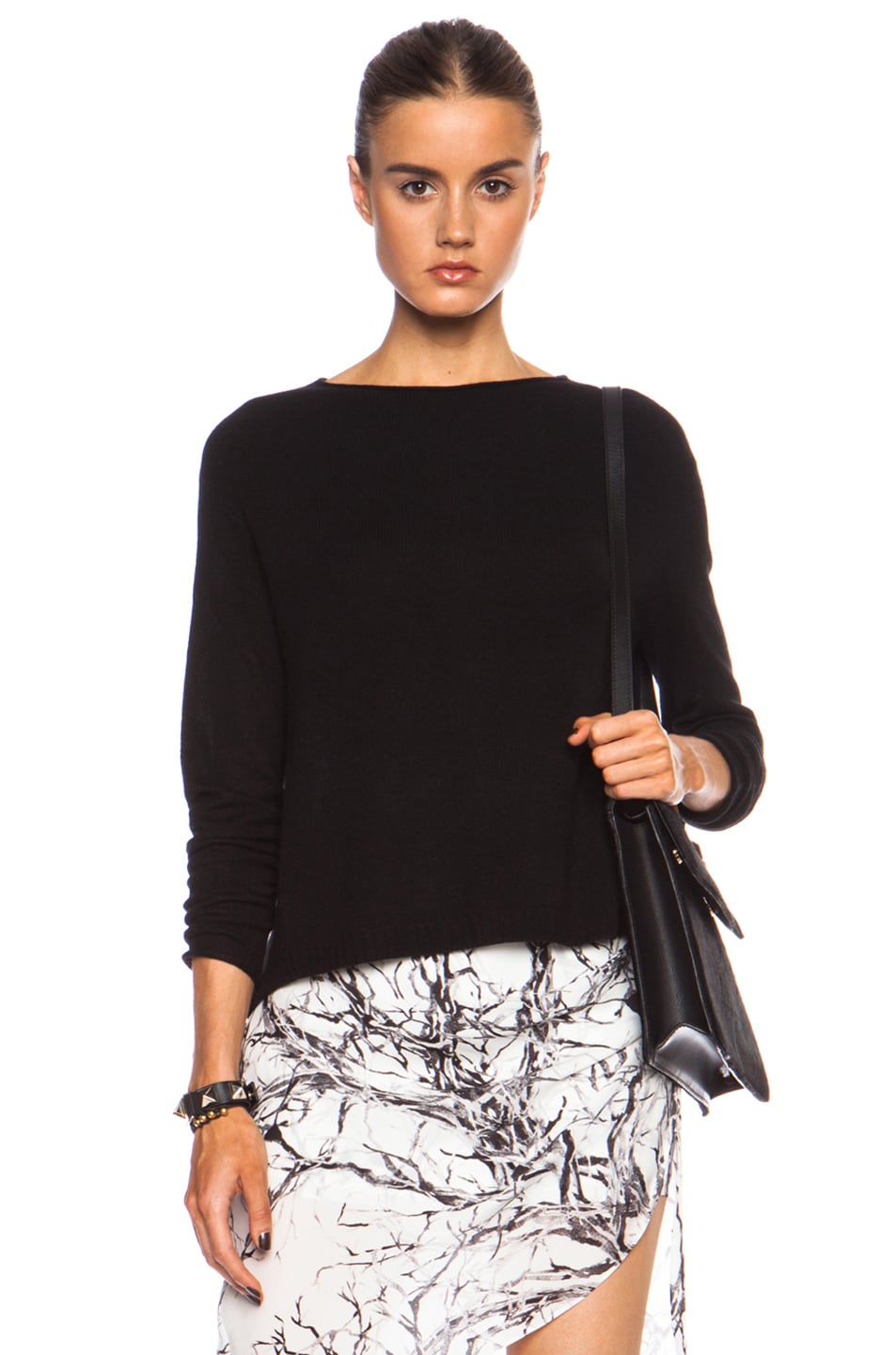 Image 1 of Inhabit Whisper Button Back Cashmere  Sweater in Black