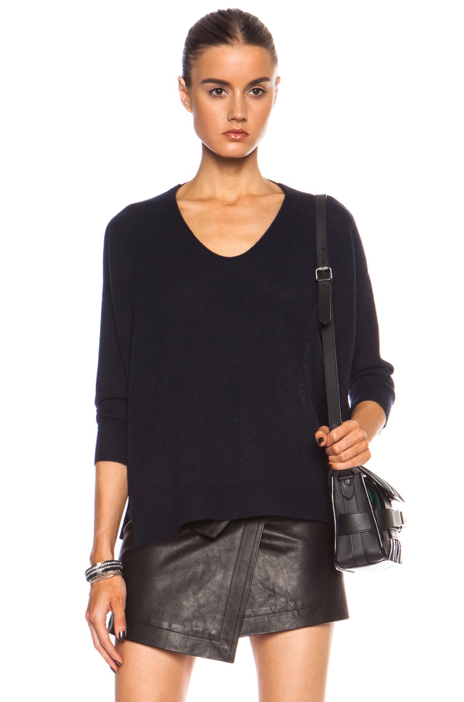 Image 1 of Inhabit Whisper Cashmere Dos Nu Sweater in Navy