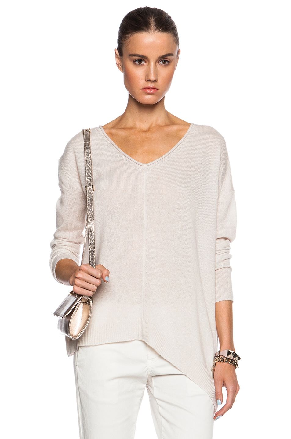 Image 1 of Inhabit Weekend Cashmere V Neck in Fawn