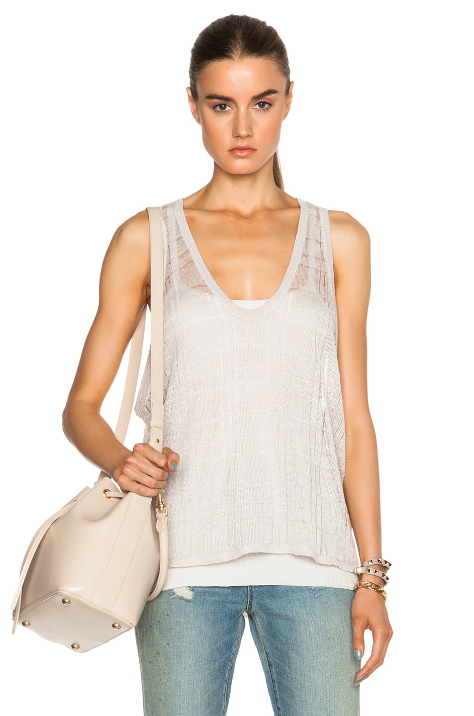 Image 1 of Inhabit Linen Layers Tank in Fawn