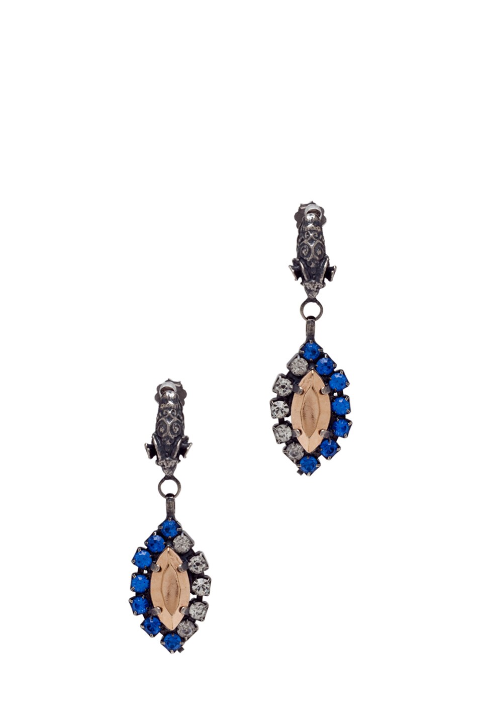 Image 1 of Iosselliani Silver Brass Earrings in Blue